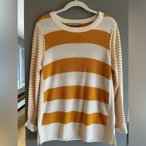Loft yellow/why stripe summer sweater size M